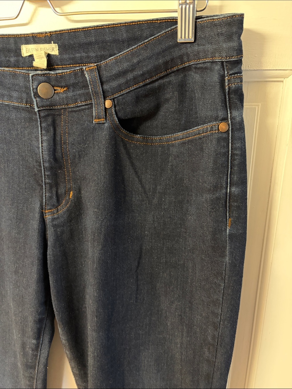Eileen Fisher Cotton Stretch Denim Slim Jean classic 5 pocket jeans women’s 14 - Picture 4 of 14